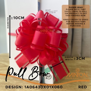 Pull Bow Pompom ±10cm(W) Red