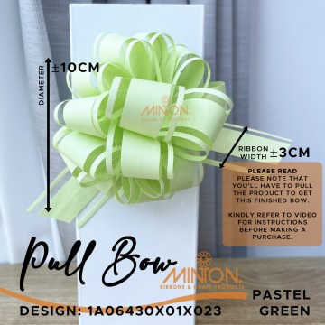Pull Bow Pompom ±10cm(W) Pastel Green