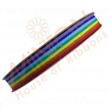 10mmx20yds Rainbow Stripes Ribbon