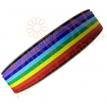 15mmx20yds Rainbow Stripes Ribbon