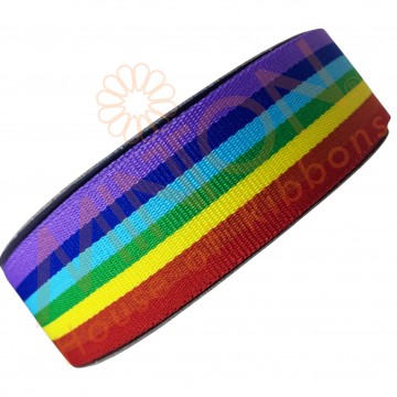 25mmx20yds Rainbow Stripes Ribbon