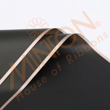 Gold Edged Cello Plastic Wrapper, 58cmx58cmx20pcs Black